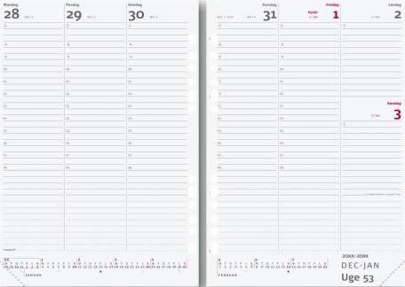 Ugekalender System A5 REFILL 15x21cm h&oslash;jformat 19 2950 00