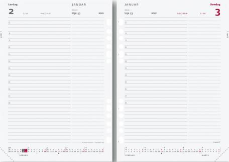 Dagkalender System A5 REFILL 15x21cm m/multihuller 19 3050 00