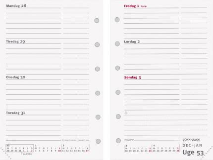 Ugekalender System Mini REFILL 8x12,6cm tv&aelig;rformat 19 3551 00