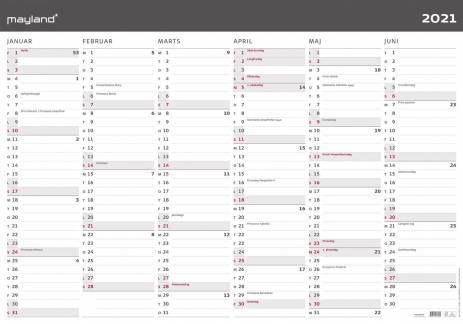 V&aelig;gkalender 2x6mdr Moderne r&oslash;r 100x70cm 21 0642 00