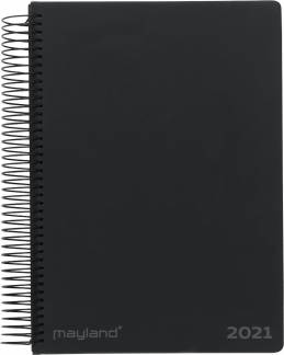 Dagkalender A5 kunstskind sort 15x21cm job/privat 21 2009 00