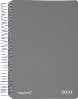 Spiralkalender gr&aring; h&aring;rd PP 12x17cm 1 uge/side 21 2020 00