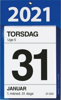 Kontorafrivningskalender m/bags. tekst 12x16cm 21 2530 00