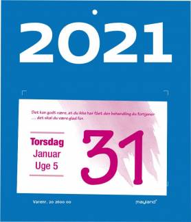 Afrivningskalender Hum&oslash;r 10x7cm 21 2600 00