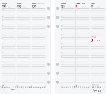 Ugekalender System PP refill 9,5x17cm h&oslash;jformat 21 2750 00