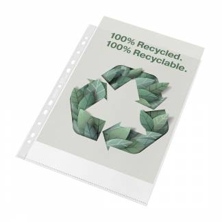 Plastlomme Esselte Recycled A4 70my m. præg 100stk/pak
