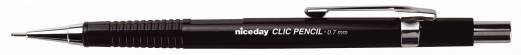 Pencil niceday PRO sort 0,7mm m/viskel&aelig;der 1648192