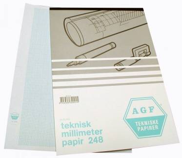 Millimeterblok 80g 1mm bl&aring; A4 blok m. 50 ark 268