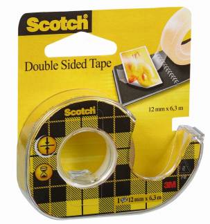 Tape dobbeltkl&aelig;bende klar 12mmx6,3m 136d