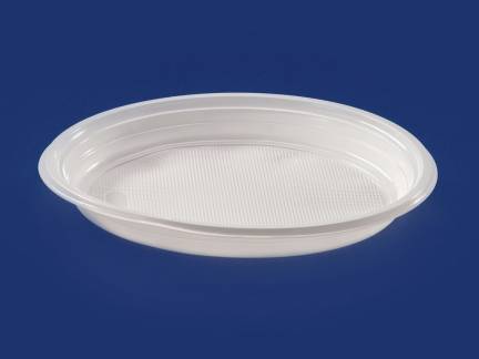 Tallerken "budget" &Oslash;220 hvid 100stk/pak PP 12g