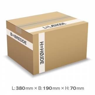 B&oslash;lgepapkasse 380x190x90mm 1836 - 5L - 3mm