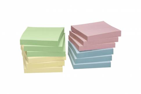 Notes Nature pastel mix 75x75mm 12blk/pak