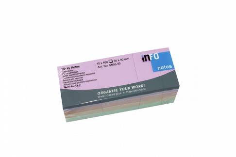 Notes Info Harmony Line mix 50x40mm 12blk/pak