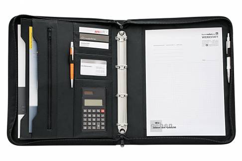 Konferenceringbind Wedo A4 sort incl lommeregner