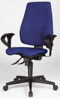 Kontorstol RS-PRO Eiger bl&aring; syncro med arml&aelig;n