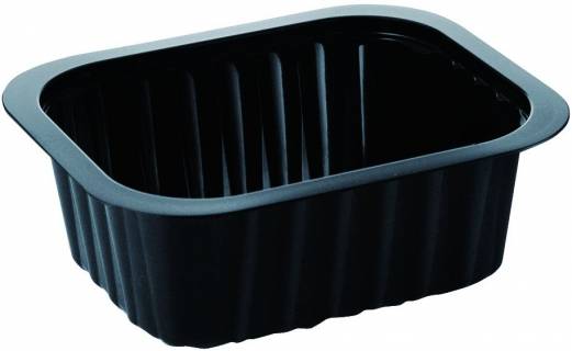 Plastbakke 1-rums PP sort 138x114x53mm 470ml 300stk/kar 138x114x53mm