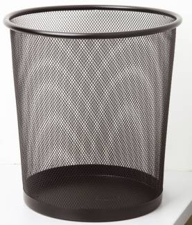 Papirkurv m/huller sort metal Mesh &Oslash;26x28cm 15L
