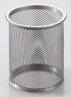 Penneholder rund m/huller OD s&oslash;lv &Oslash;9x10cm