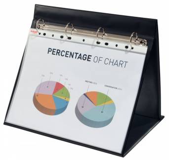 Bordflipover tv&aelig;rformat A4 4R 30mm sort