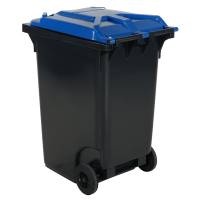 Affaldsbeholder 360l blåt låg