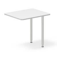 Skrivebord, tilbyg DNA Hvid 800x600 mm I-ben Alugrå