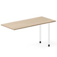 Skrivebord, tilbyg DNA Eg 1400x600mm I-ben Hvid