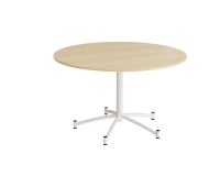Rundt bord Zam Ø1200 mm, lyddæmpende birk laminat på hvidt stel