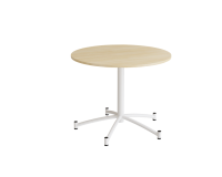 Rundt bord Zam Ø900 mm, birk laminat på hvidt stel