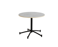 Rundt bord Zam Ø900 mm, lysegrå linoleum på sort stel