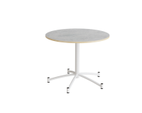 Rundt bord Zam Ø900 mm, lysegrå linoleum på hvidt stel