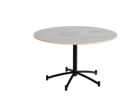 Rundt bord Zam Ø1200 mm, lysegrå linoleum på sort stel