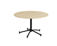 Rundt bord Zam Ø1200 mm, lyddæmpende birk laminat på sort stel