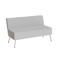 Sofa 2-pers Piece uden armlæn, betrukket med lys grå tekstil, metalben
