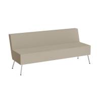 Sofa 3-pers Piece uden armlæn, betrukket med beige tekstil, metalben