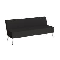Sofa 3-pers Piece uden armlæn, betrukket med sort tekstil, metalben
