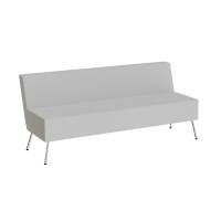 Sofa 3-pers Piece uden armlæn, betrukket med lys grå tekstil, metalben