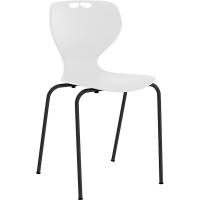 Stol Tarris, hvidt sæde med sort stel