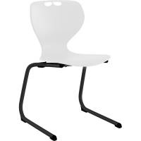 Stol Tarris, hvidt sæde med sort C-stel