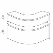 Reception Vega Overdel Hjørne 1300x1300 mm Bøg