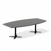 Konferencebord DNA bådformet 2600x1200mm antracit, sort understel