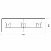 Konferencebord DNA rektangulært 3800x1200mm antracit, sort understel