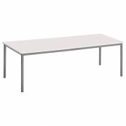 Bord Combi 2000x800mm hvid på alugråt understel