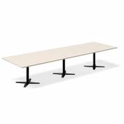 Konferencebord DNA rektangulært 3800x1200mm birk, sort understel