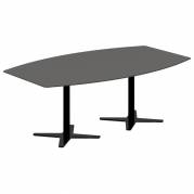 Konferencebord DNA bådformet 2000x1200mm antracit, sort understel
