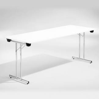 Bord Dinner, Hvid 1800x800 mm, Krom understel