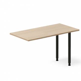 Skrivebord, tilbyg DNA Eg 1200x600mm I-ben Sort