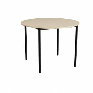 Bord Combi 206, Ø1200 mm, højde 900 mm, beige linoleum på sort stel