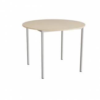 Bord Combi 206, Ø1200 mm, højde 900 mm, beige linoleum på alugråt stel