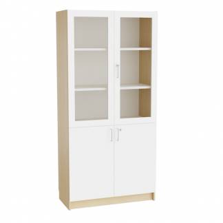 Mora Højskab kombi 2100x1000x470mm hvid laminat