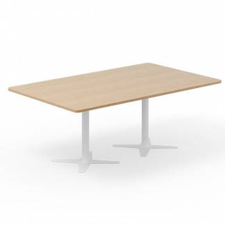 Konferencebord DNA, Eg 2000x1200 mm rektangulært, Hvidt understel